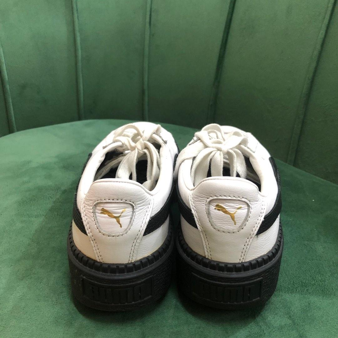 Puma platform trace sneakers in white black with gum sole sales