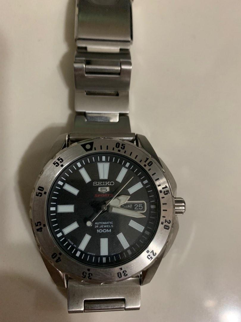 seiko 5 sports automatic 24 jewels 100m 4r36a Luxury Watches on