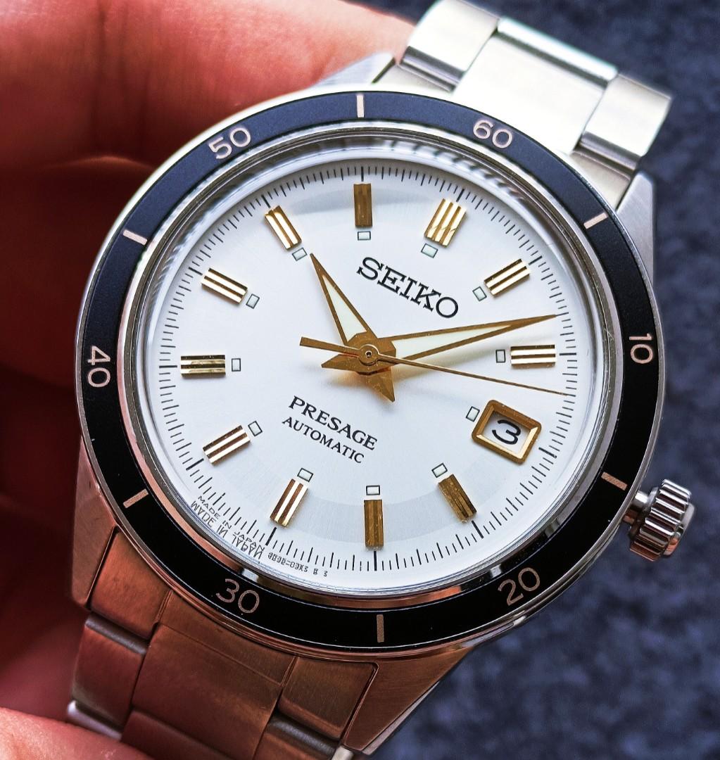Seiko Style 60s Vintage Presage White Gold Automatic Dress Watch SRPG03J1,  Men's Fashion, Watches & Accessories, Watches on Carousell