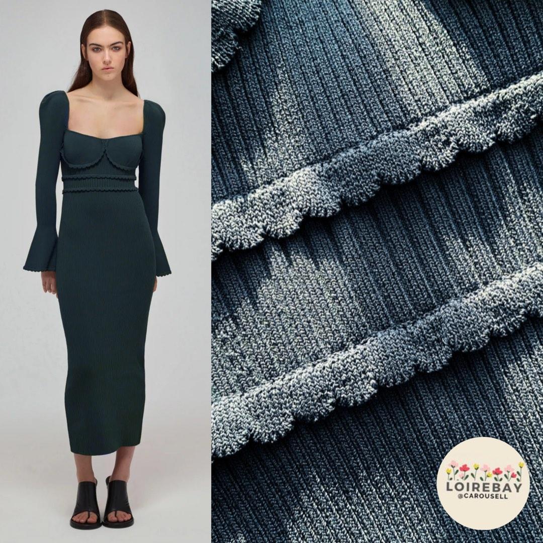 Self portrait scallop edge midi dress hotsell