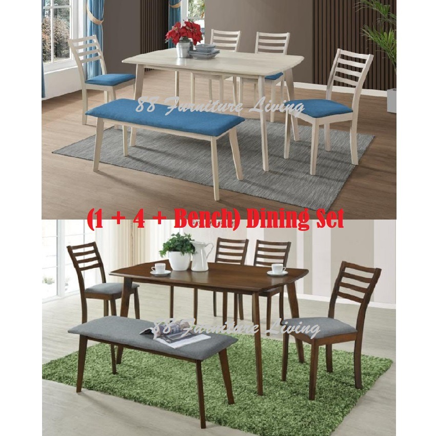 SG88FL (1+ 4 +Bench) Dining Set / 1 Table And 4 Chairs And 1 Bench