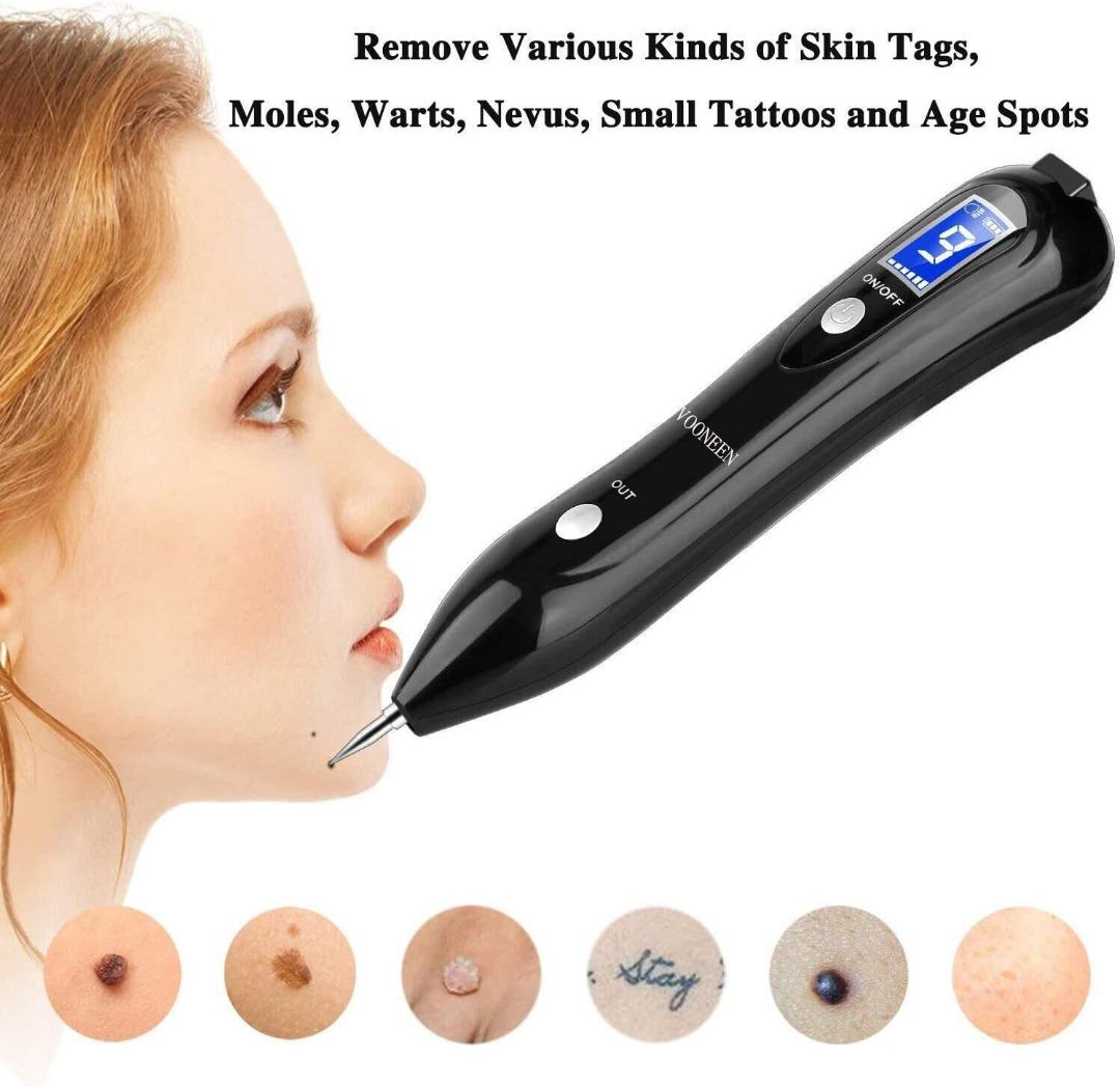 Skin Tags Remover Pen, VOONEEN Mole Remover with 9 Strength Levels &LED Spotlight, Portable