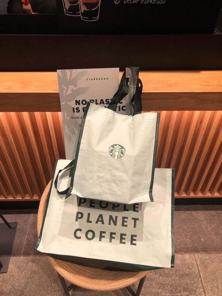 Starbucks authentic recycling recyclable bag, Women's Fashion, Bags & Wallets, Tote Bags on