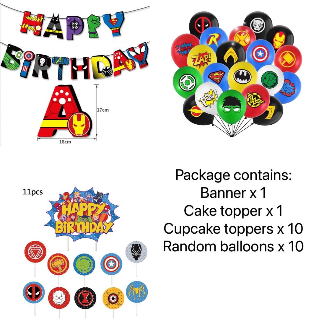 Superhero Marvel Balloon Happy Birthday Party Decoration Banner Topper  Spiderman Hulk Ironman Transformer Batman Captain America, Hobbies & Toys,  Stationery & Craft, Occasions & Party Supplies on Carousell