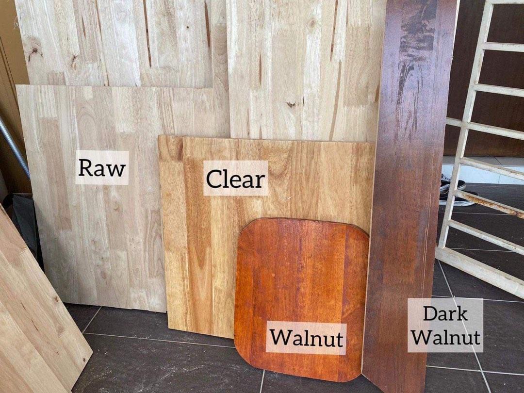 Top solid rubberwood 40mm 5ft x 3 ft kayu meja countertop, Furniture