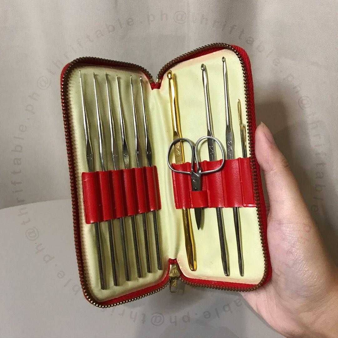 Vintage Clover Steel Crochet Hooks Set with Zippered Case, Hobbies & Toys,  Stationary & Craft, Craft Supplies & Tools on Carousell