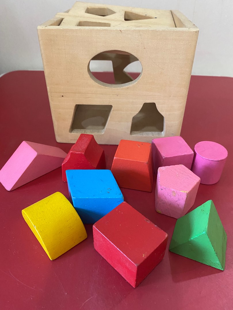 Wooden shape sorter box, Hobbies & Toys, Toys & Games on Carousell