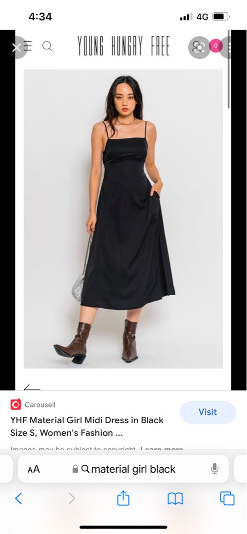 YHF Material Girl Midi in Black