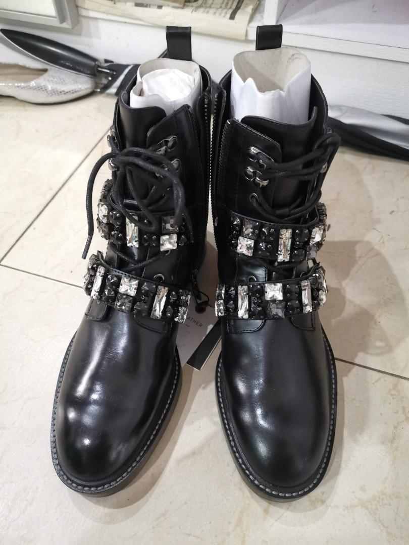 zara black combat boots