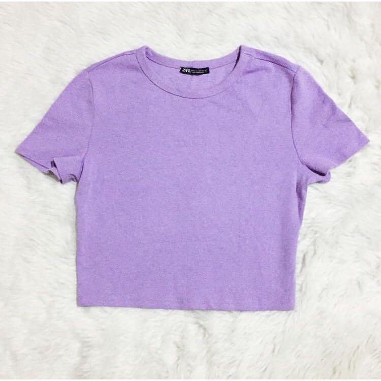 Zara crop top (Lilac), Women's Fashion, Tops, Shirts on Carousell