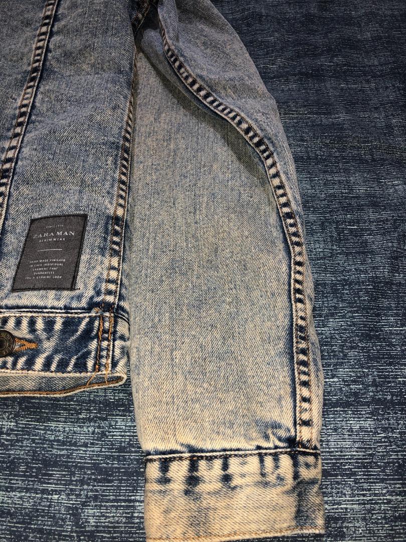 Zara man denim jacket sherpa SizeMedium, Men's Fashion, Coats, Jackets