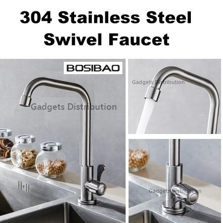 30cm 304 Stainless Steel Swivel Kitchen Basin Sink Faucet ...