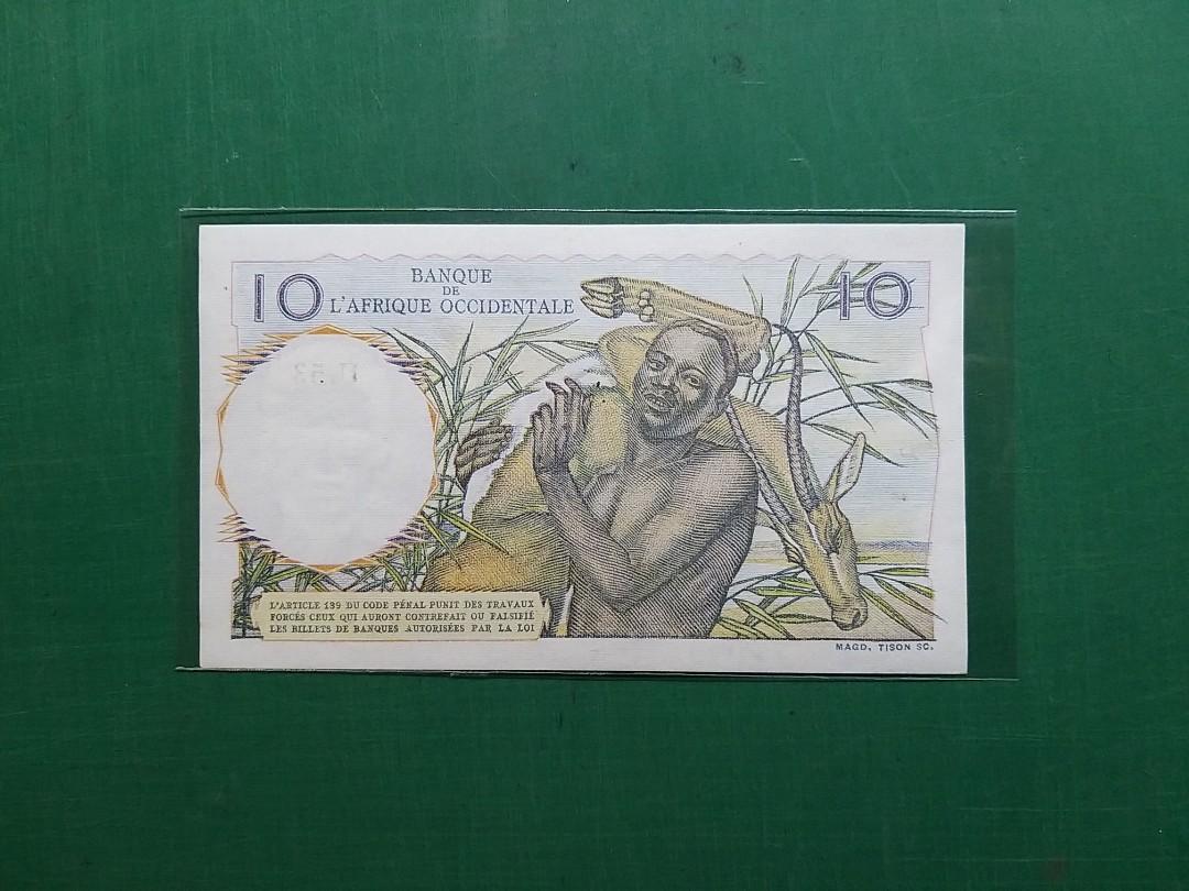 1948年{歐洲}法國法屬西非10法郎U.53版48736全新直版UNC級, 興趣及遊戲, 收藏品及紀念品, 錢幣- Carousell