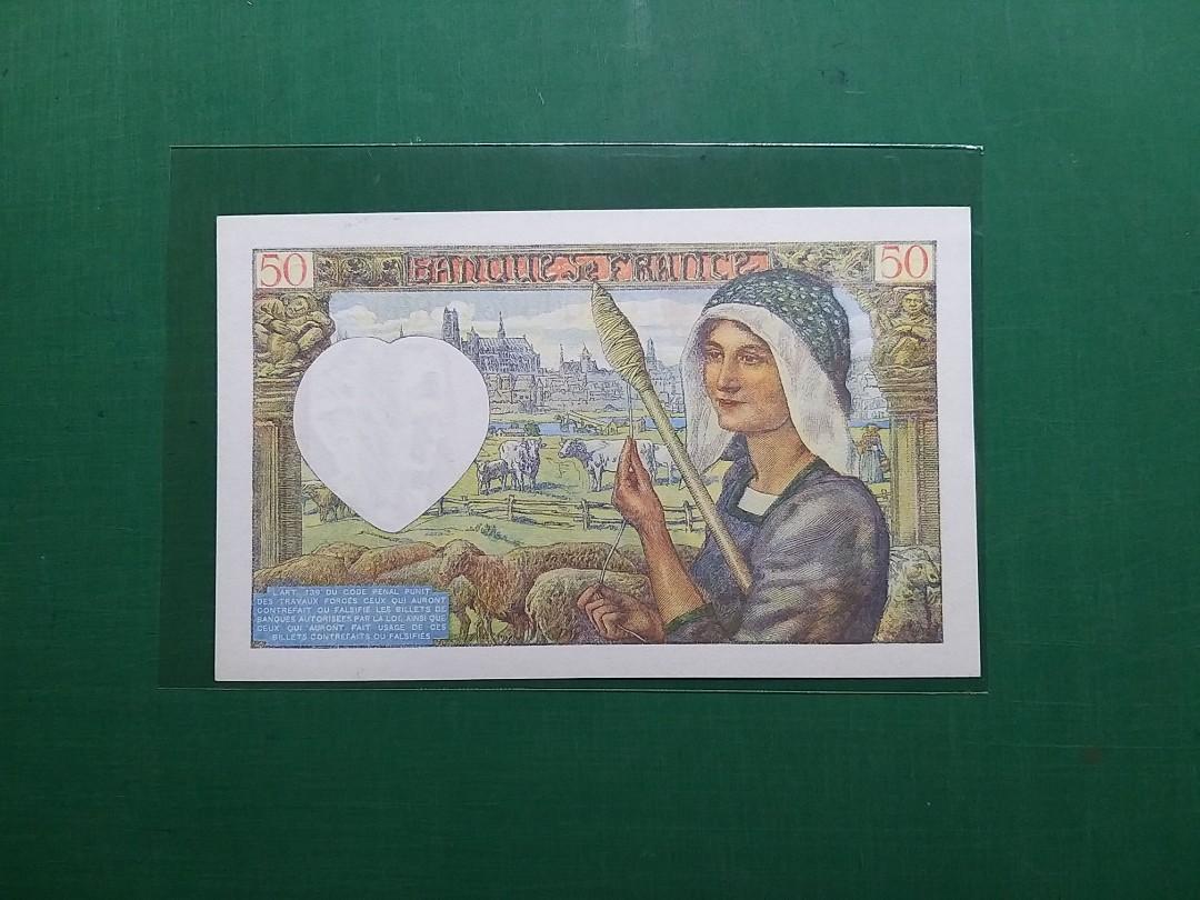 1942年{歐洲}法國50法郎Q.164版409059226全新直版UNC級, 興趣及遊戲, 收藏品及紀念品, 錢幣- Carousell