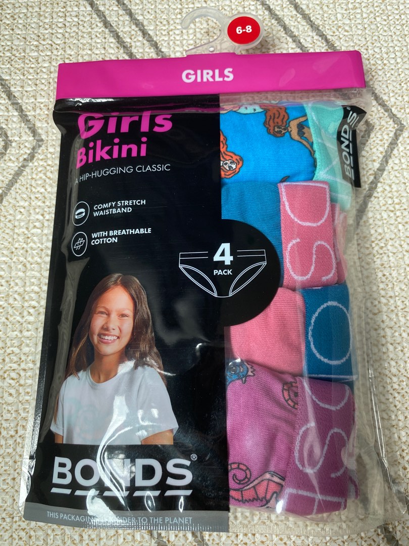 6yo Bonds girls bikini 4 pack undies, Babies & Kids, Babies & Kids ...