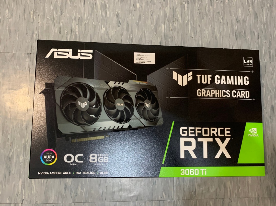 華碩ASUS TUF-RTX3060TI-O8G-V2-GAMING LHR 三風扇顯示卡顯卡3060ti