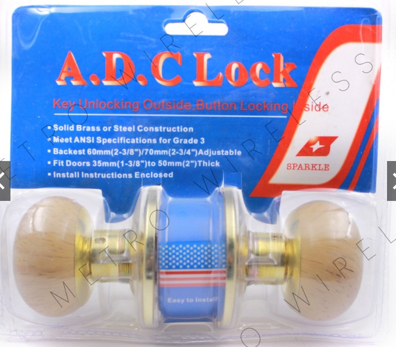 ADC Door Knob Lock Key Set Entrance Door Bedroom Random Color