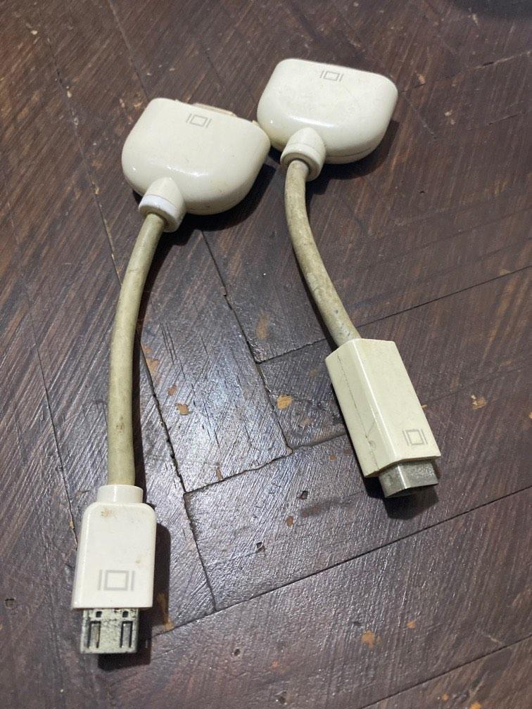 Apple VGA DVI Video Adapters (Category: Cables & Adaptors) located in Quezon City. Submitted by ohkayeto (Listing ID 1185058041, Image 1). Description: Mini DVI to VGA Adapter Cable for OLD MacBook iMac PowerBook + Mini VGA to VGA Adapter Cable for OLD MacBook iMac PowerBook.