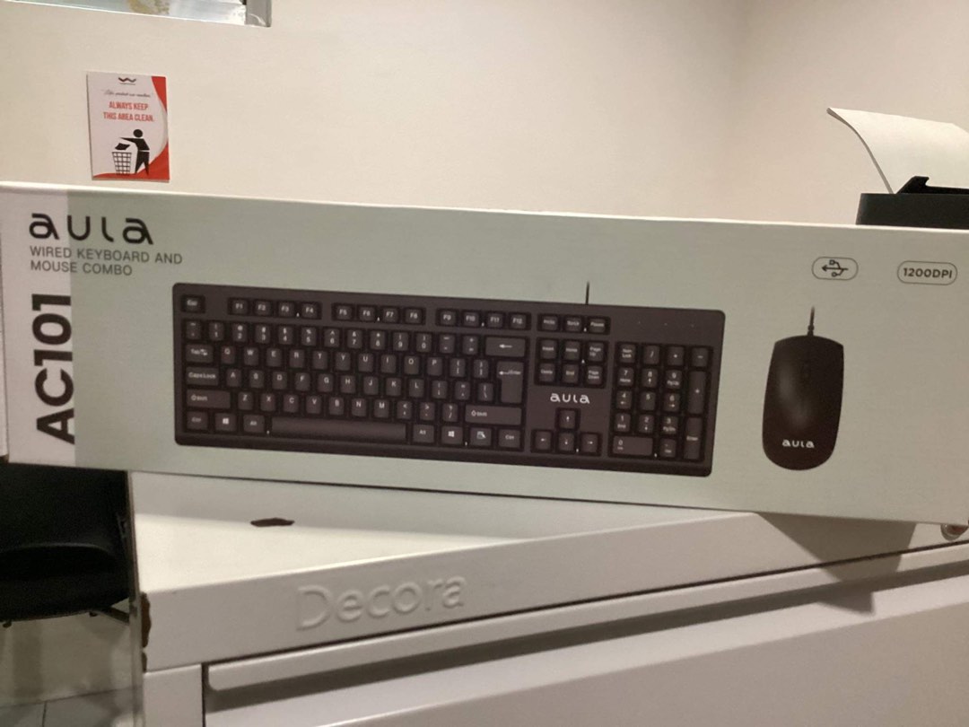 Aula AC101 Wired Keyboard and Mouse Combo Black, Computers & Tech ...