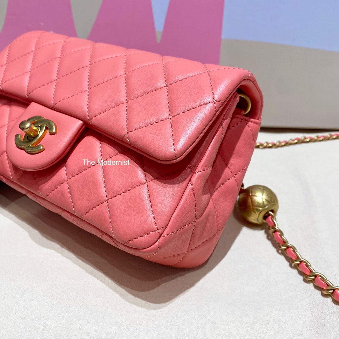 Coral pink shop bag