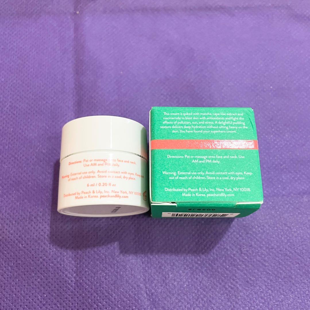 AUTHENTIC Peach and lily matcha pudding antioxidant cream moisturizer (Category: Face Care) located in Pasig City. Submitted by vanityboutique (Listing ID 1184997015, Image 2). Description: Pm for more details 6ml boxed Brand new and authentic Selling low and affordable One of the best selling brands in the makeup skincare perfume world .
