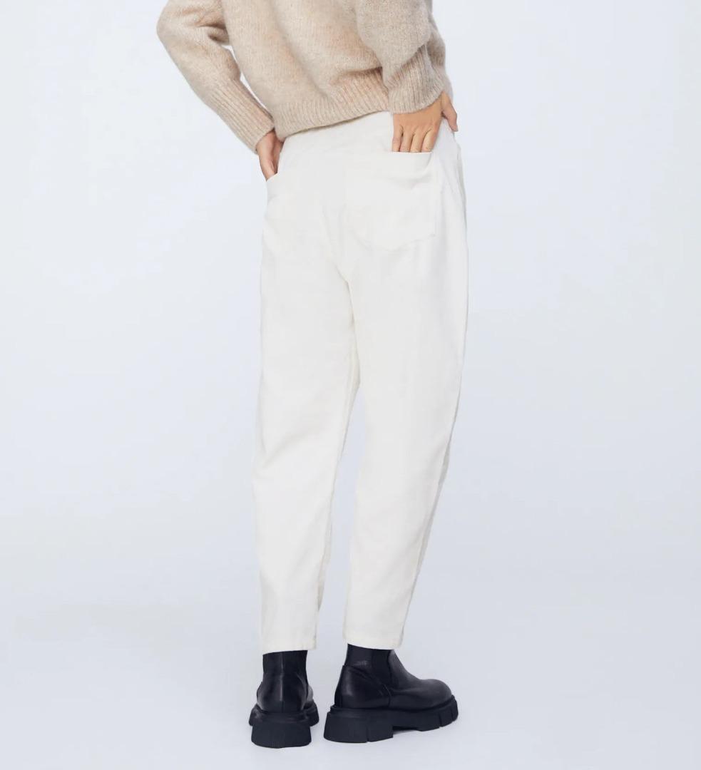 Zara white corduroy jeans clearance