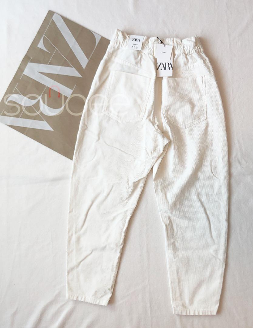 Zara white corduroy jeans clearance