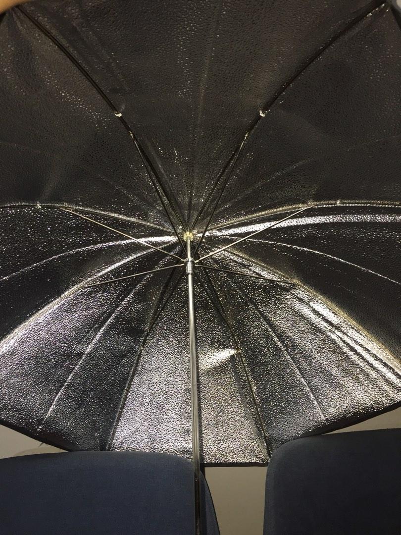 B1 T1 Photography Umbrella (Category: Other Photography Accessories) located in Mandaluyong City. Submitted by aiztyle (Listing ID 1185028684, Image 1). Description: Buy 1 Take 1 Photography Umbrellas Unused, got stucked due to pandemic I am suppose to use it @ my physical store Selling it low @Php500.00 only Note: Medio may yellowish stain yung white umbrella due to storage.