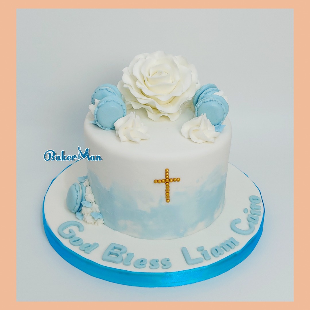 Baptismal Cake Christening Cake Customize Fondant Cake, Food & Drinks, Homemade Bakes on