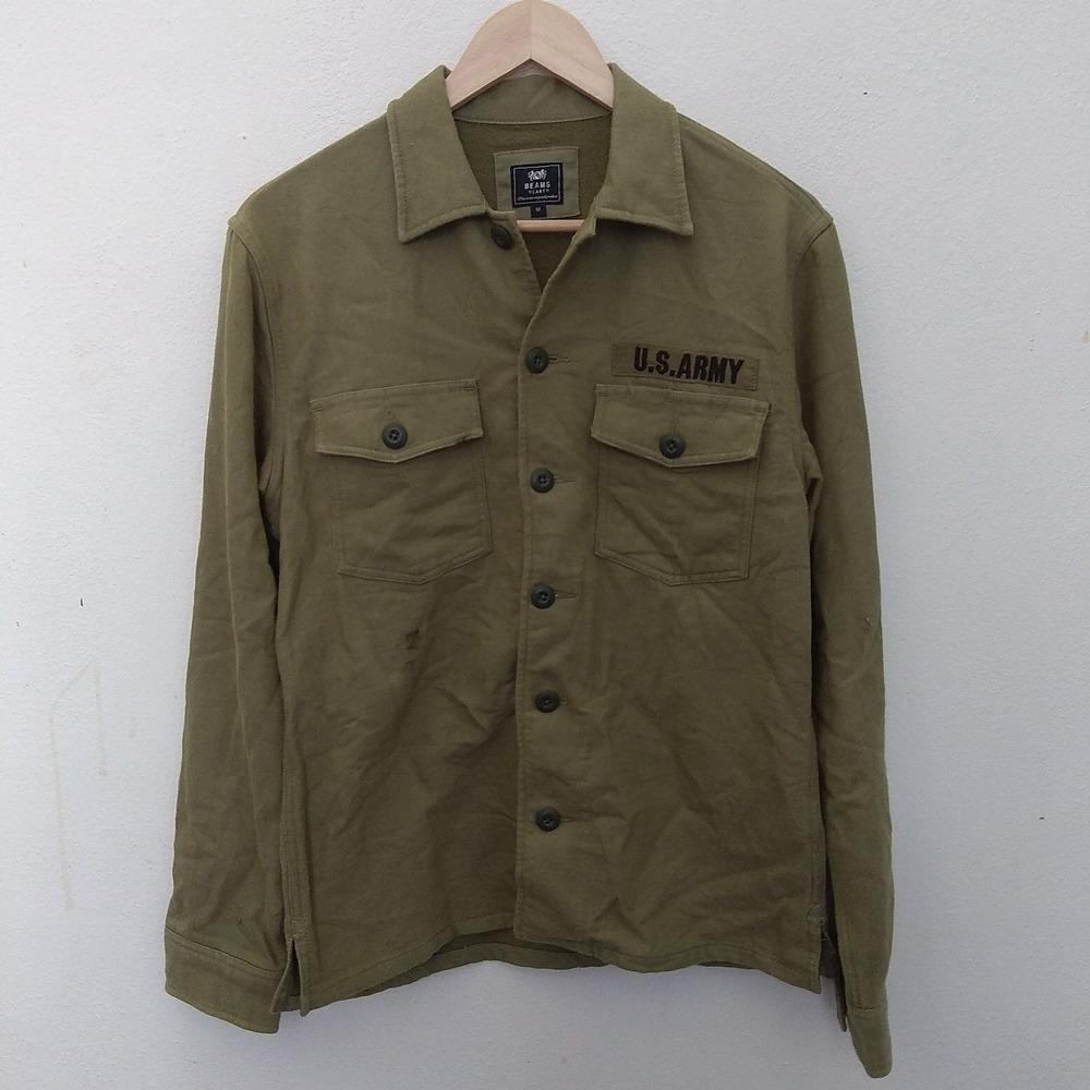 Beams Heart Plus Japan Green US Army Military Coat Jacket, Men's