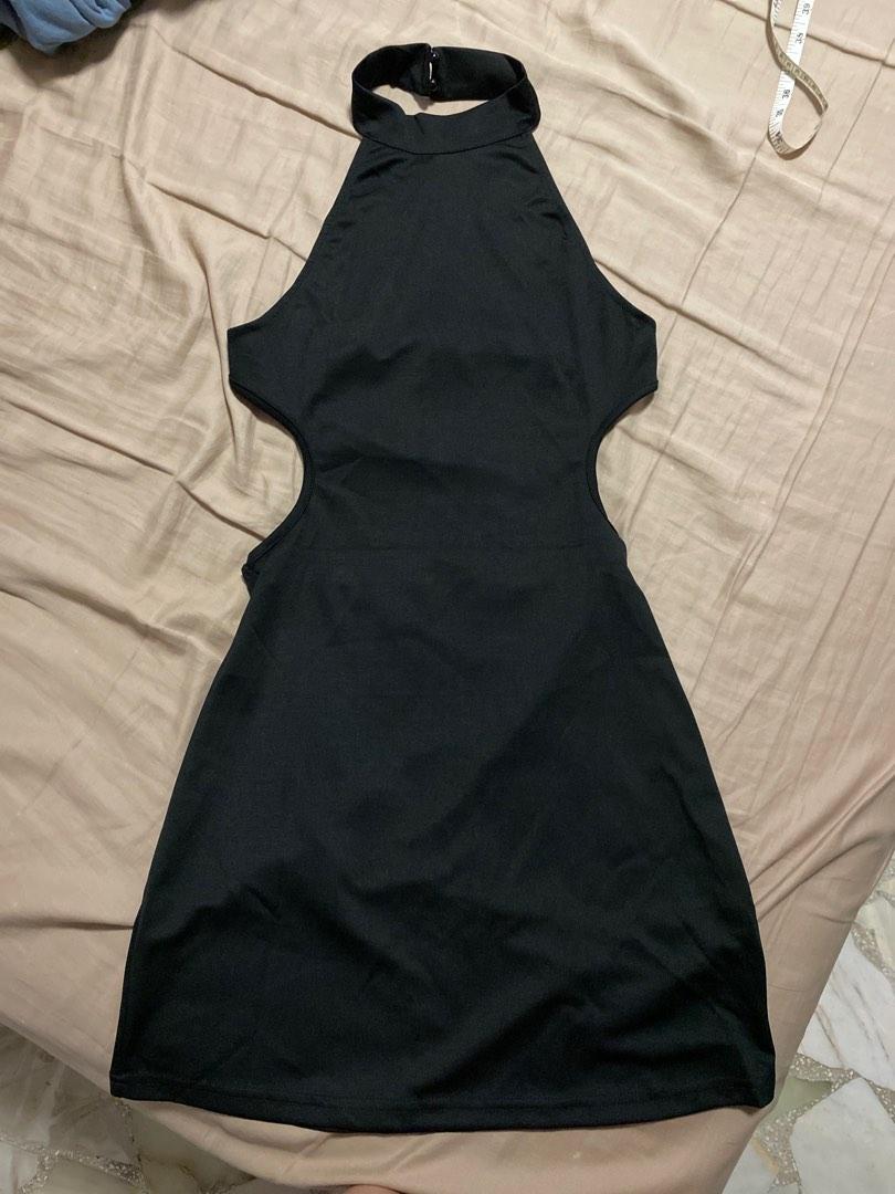 Black Backless Halter Dress, Women's Fashion, Dresses & Sets, Dresses ...