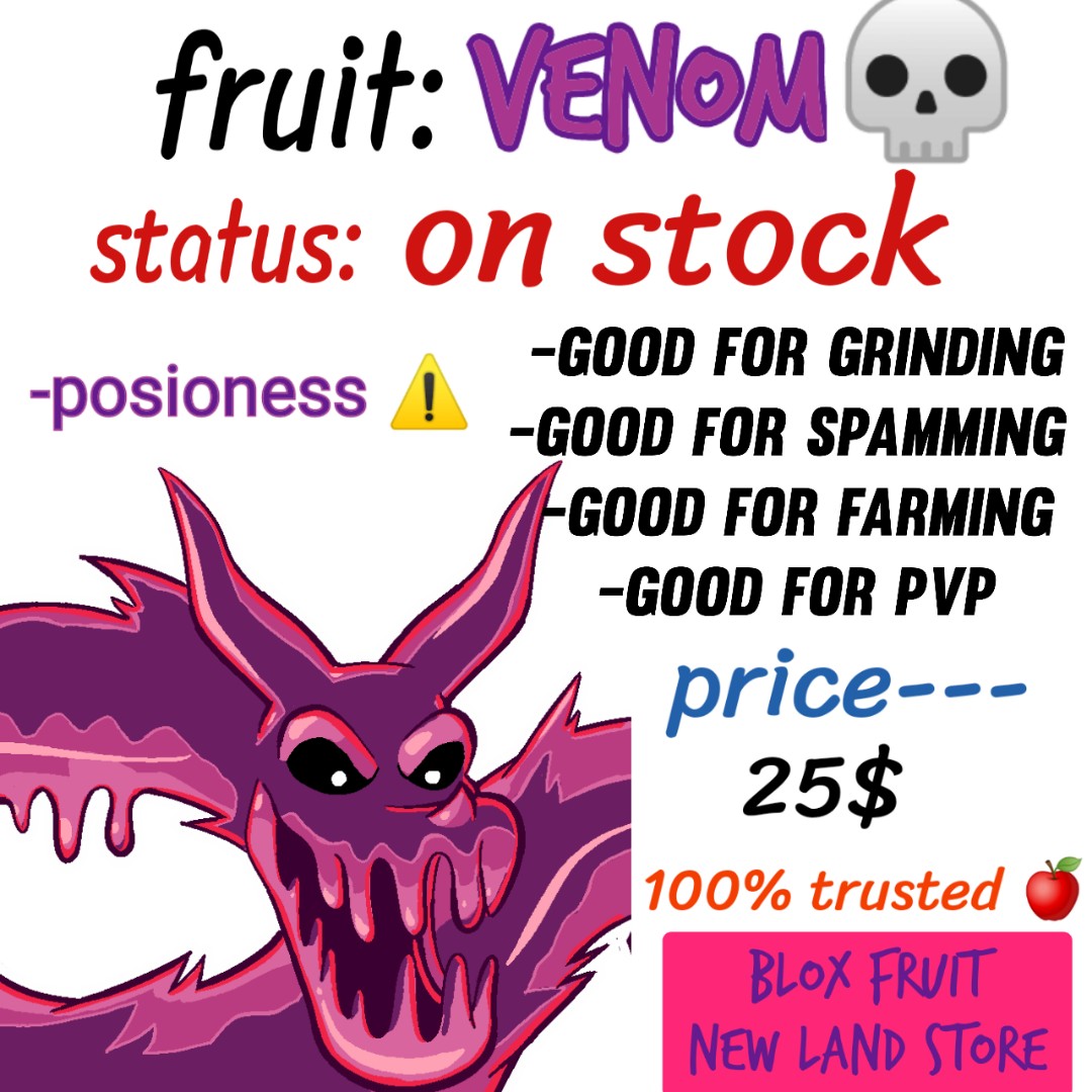 Venom Blox Fruits Roblox READ DESCRIPTION 