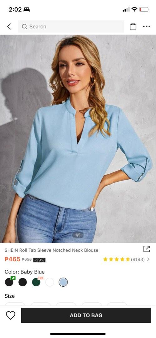 SHEIN BLUE OFFICE WEAR, Women's Fashion, Tops, Blouses on Carousell