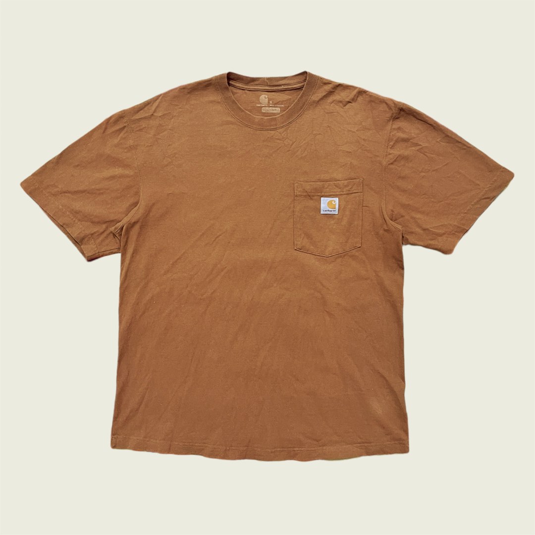 Carhartt K87 BRN Pocket Tee (Original Fit) (Brown), Men's Fashion, Tops