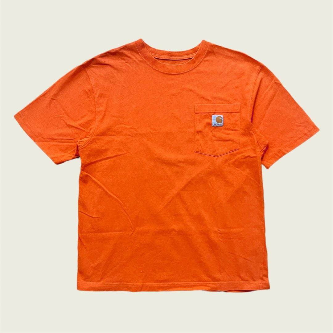 Carhartt K87 ORG Pocket Tee (Original Fit) (Orange), Men's Fashion