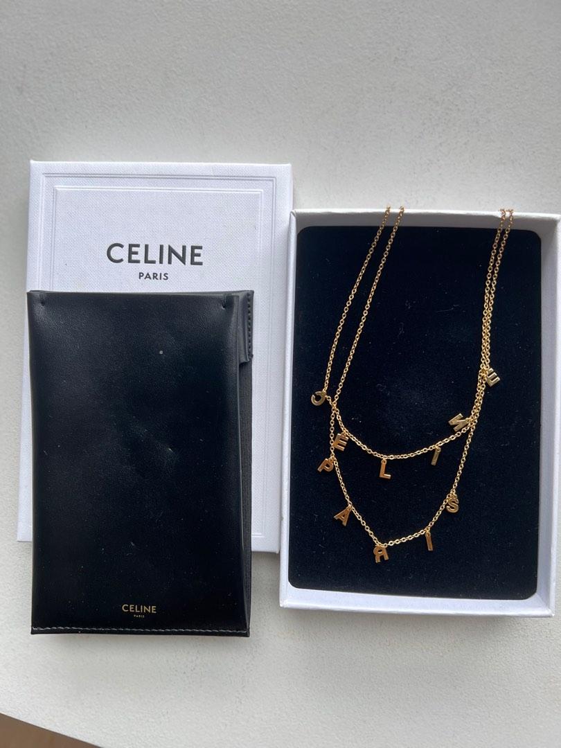 CELINE Celine paris double necklace in brass with gold finish Luxury Accessories on Carousell