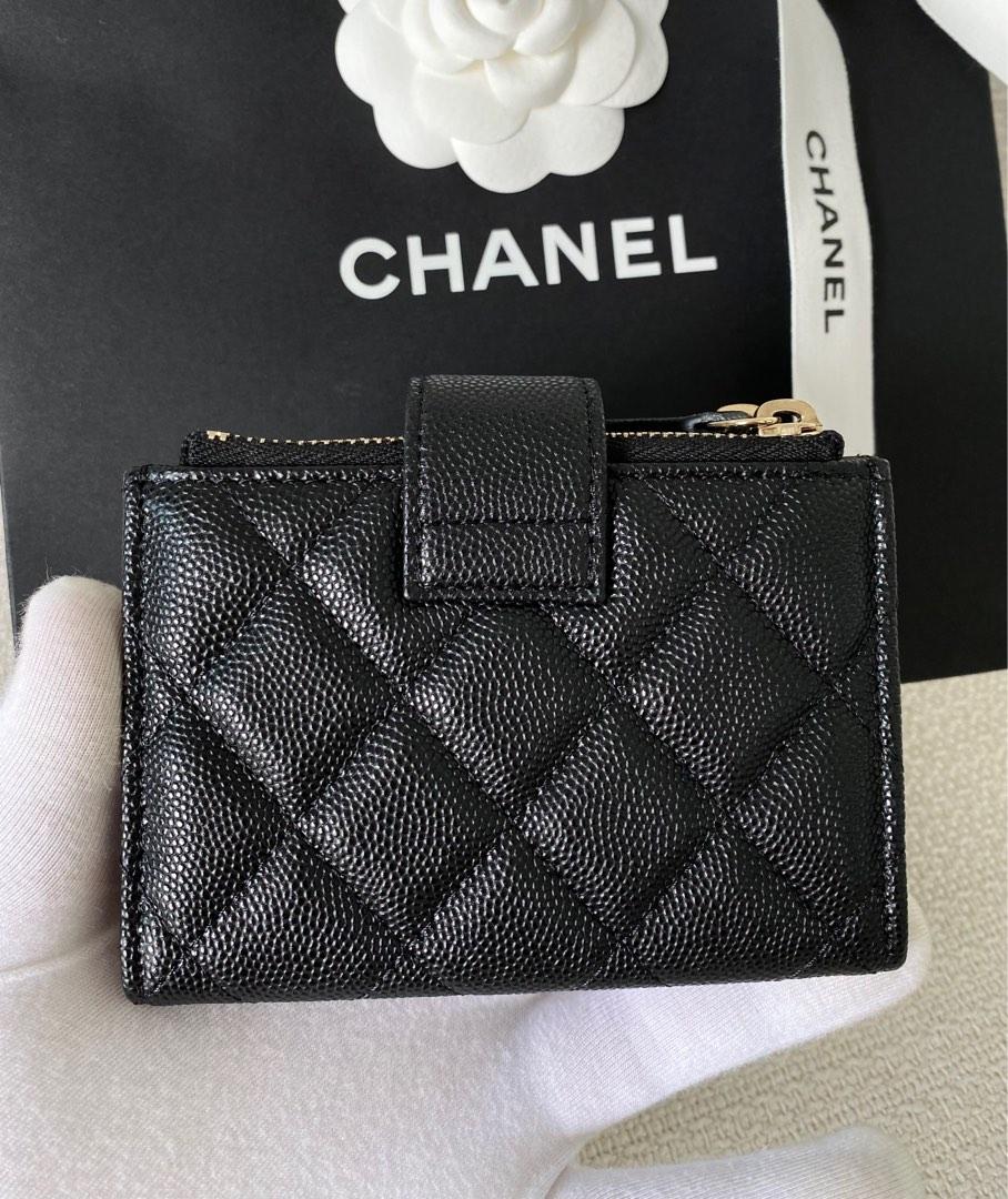 CHANEL Black Caviar Leather Gold Hardware Card Coin Wallet 100%  AUTHENTIC+BRAND NEW! #AP1928, Luxury, Bags & Wallets on Carousell