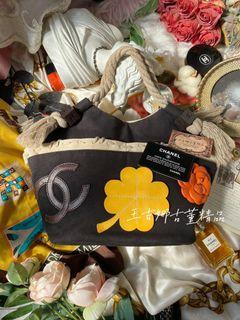 Chanel vintage 帆布麻繩度假包/肩背手提/經典三元素/小資價格