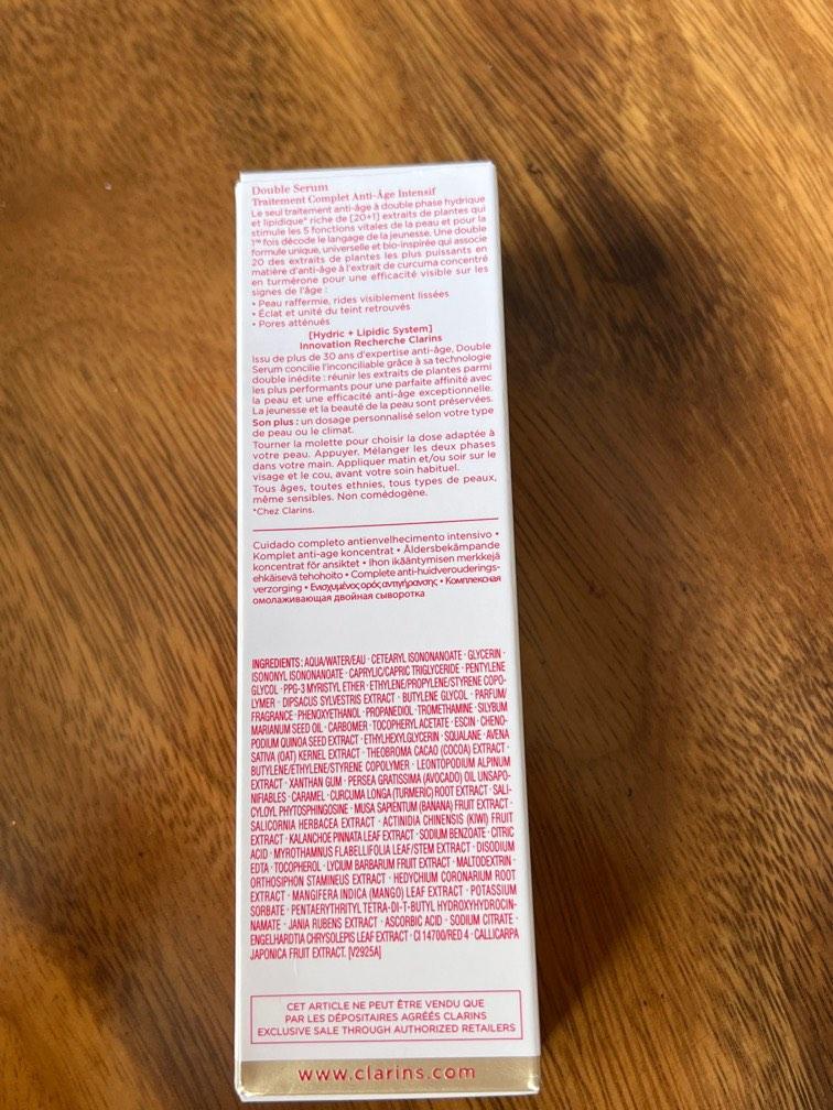 Clarins double serum 50ml (Category: Face Care) located in Singapore. Submitted by jxkeyz (Listing ID 1184920080, Image 2). Description: Received it as a gift. Courier add on $3 Manufactured yr 2021.