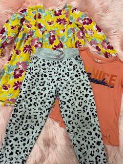 COM06: mango cotton on combo set 4-5years girls/ combo dress tshirt pants for kids 4-6years