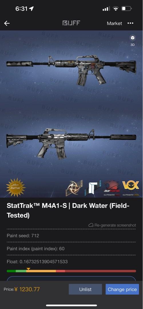 CSGO (3k+ worth of stickers) st m4 dark water ft, Video Gaming, Video