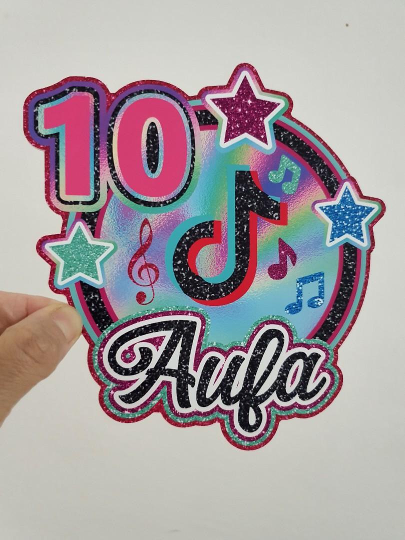 Customised cake topper Tiktok, Hobbies & Toys, Stationery & Craft