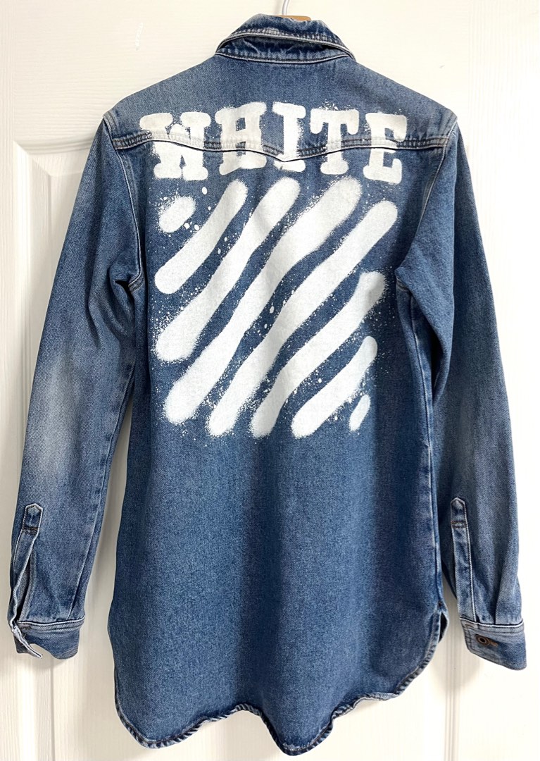 Off-White c/o Virgil Abloh Spray Paint Denim Jacket in Blue for