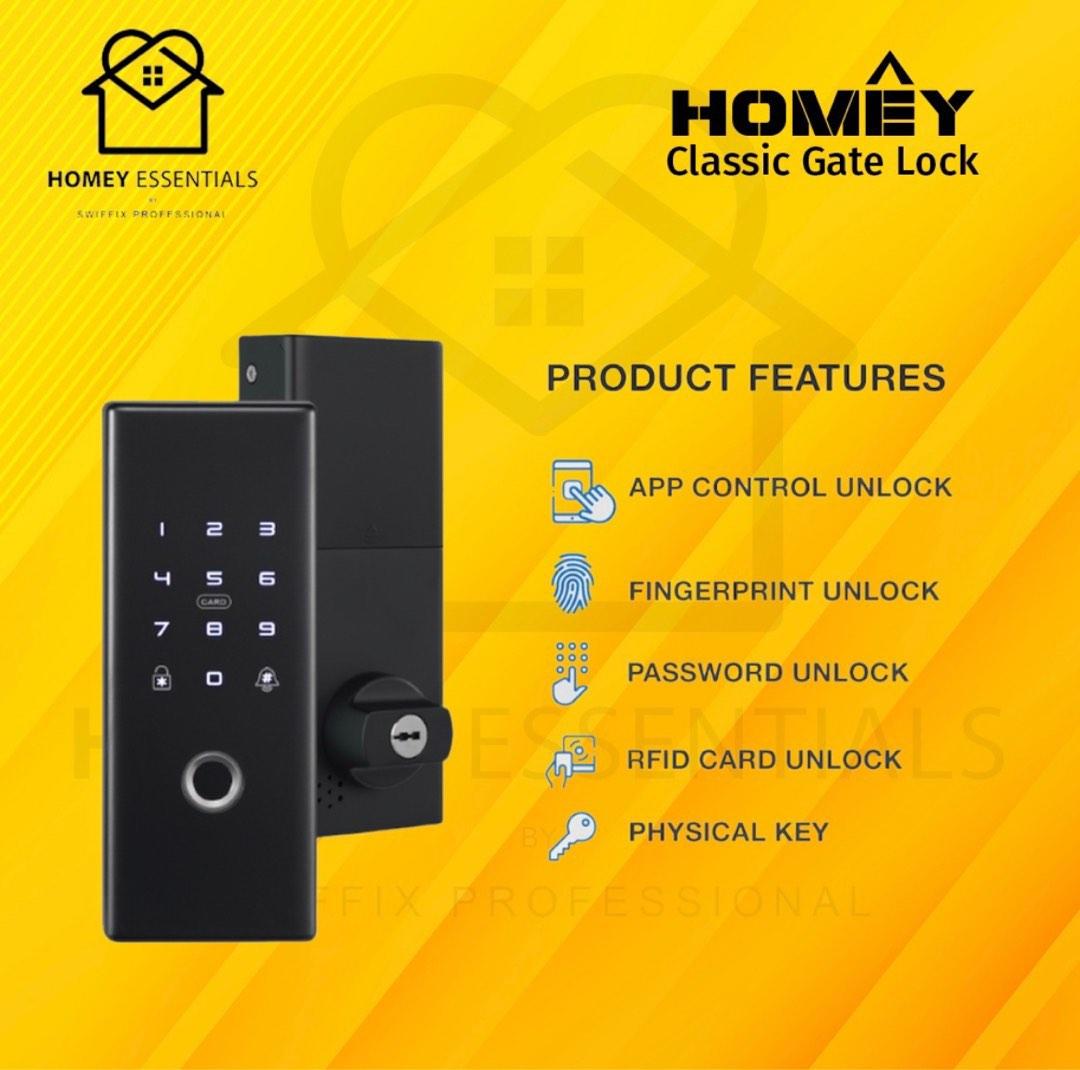 Digital gate lock HDB condo sleek design, Furniture & Home Living
