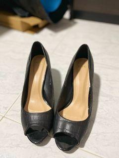 DMK Crocskin peep toe heels