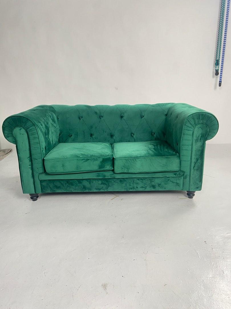 Emerald Green Couch (2 Seater), Furniture & Home Living, Furniture