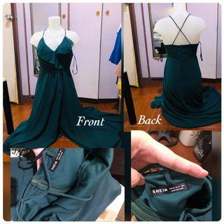 Emerald green long dress