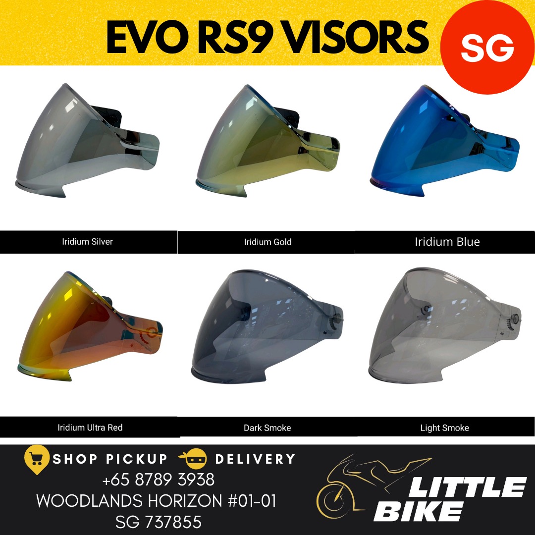 EVO RS9 helmet smoke clear light rainbow iridium transition visor