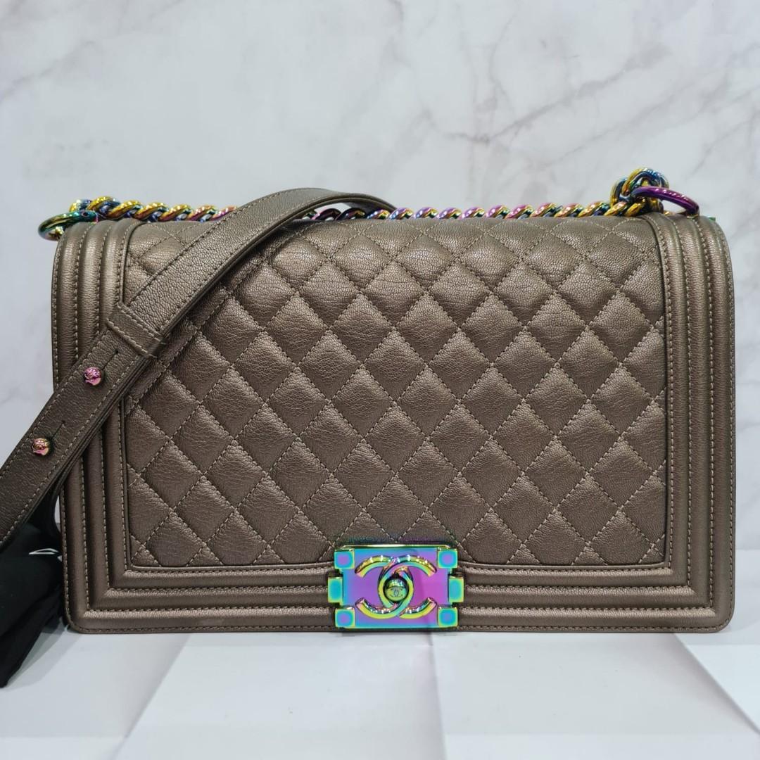 Fast Sale Chanel Boy Unicorn Brown 22 sz 28 x 7 x 18 cm With holo and dustbag Nett Exclude ongkir 4 Barang Mewah Tas Dompet di Carousell