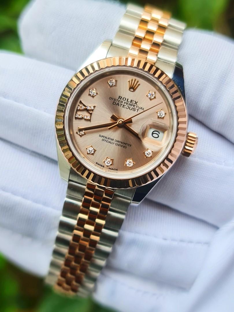 Full Complete Set 2018 Rolex Ladies Everose Gold Datejust Star